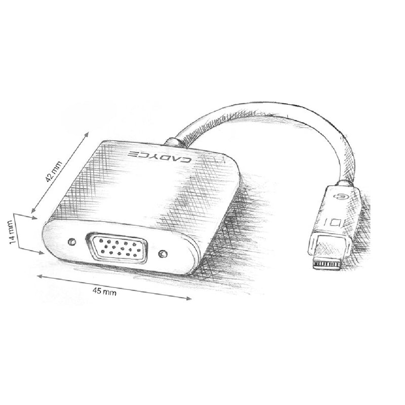 Cadyce Mini DisplayPort to VGA Adapter (CA-MDVGA)
