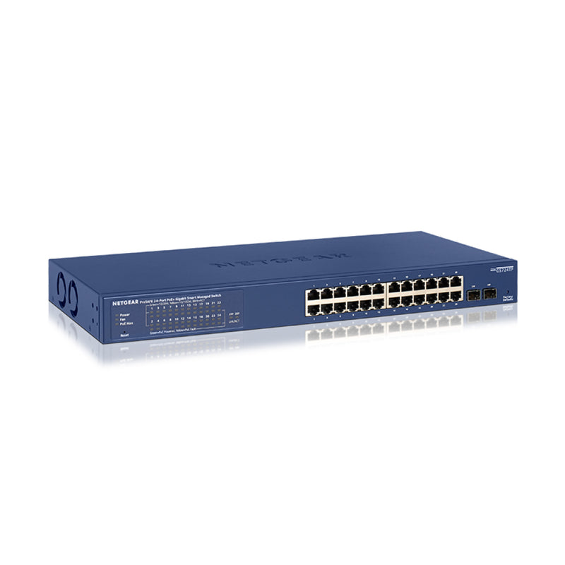 NETGEAR GS724TPv3 24-Port Gigabit Ethernet Smart Managed Pro PoE Switch - with 24 x PoE+ @ 190W