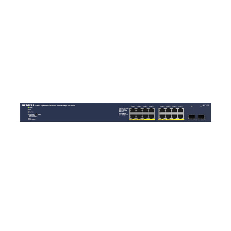 NETGEAR GS716TP 16-port Gigabit Ethernet PoE+ Smart Switch with 2 SFP Ports and Cloud Management
