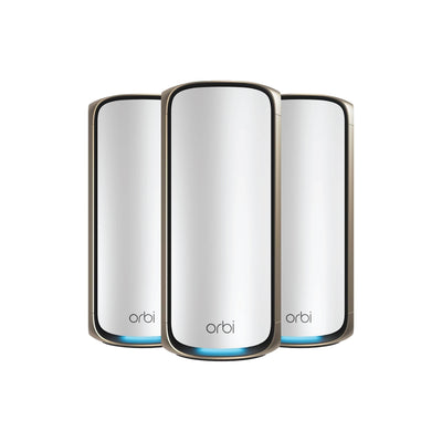 Orbi 970 Quad-Band WiFi 7 Mesh System - BE27000 27Gbps - 3-Pack - White (RBE973S)Orbi 970 Quad-Band WiFi 7 Mesh System - BE27000 27Gbps - 3-Pack - White (RBE973S)