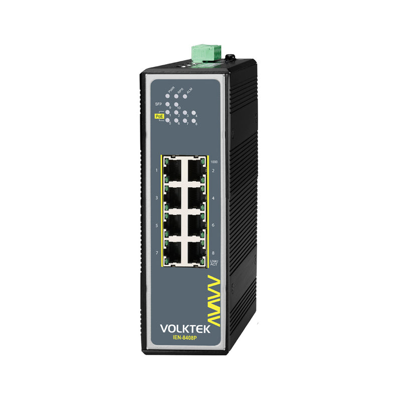 VOLKTEK IEN-8408P-24V 8 Ports GbE Unmanaged PoE+ Switch