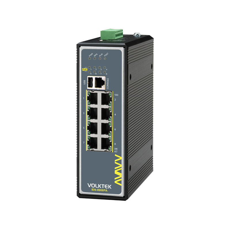 VOLKTEK IEN-8608PA-24V 8 Ports GbE Managed PoE+ Switch