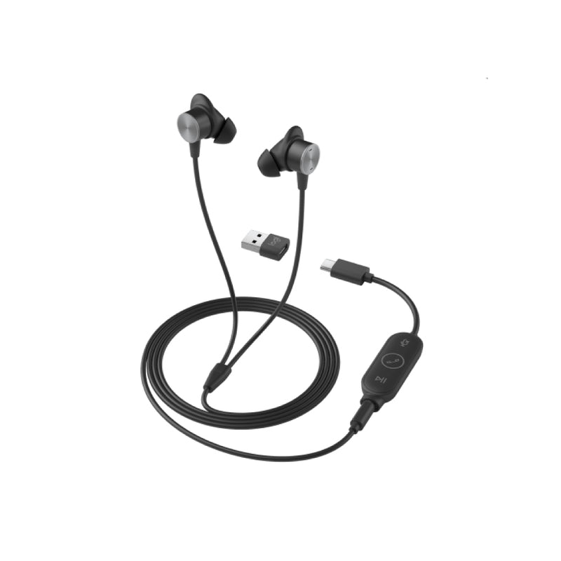 LOGITECH Zone Wired Earbuds with Noise Cancelling Mic