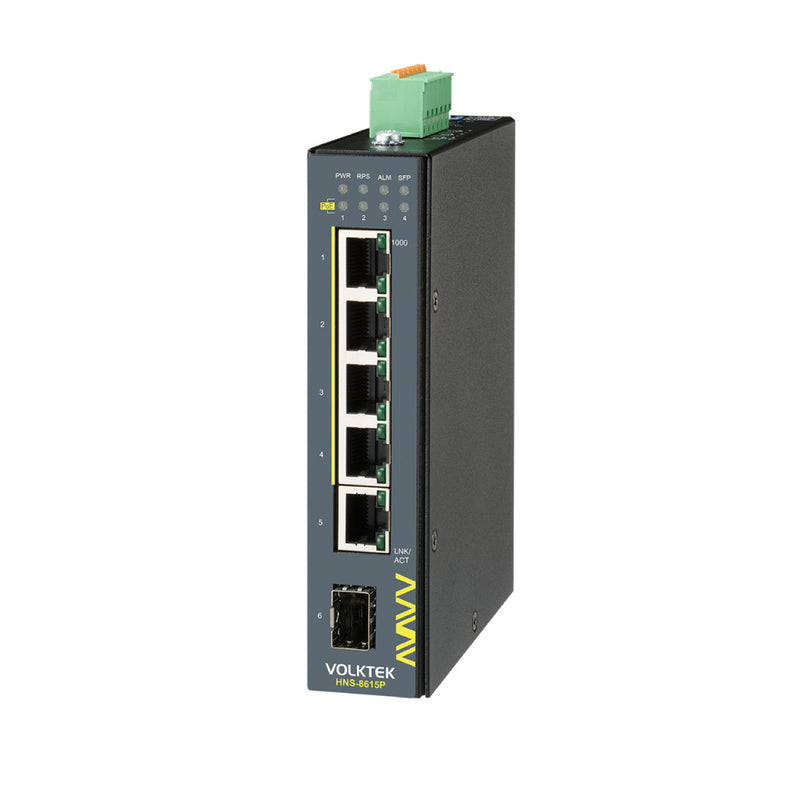 VOLKTEK HNS-8615P 4 Ports GbE Managed PoE+ Switch with 1 RJ45 and 1 SFP Ports