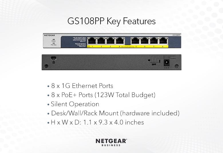 NETGEAR WiFi 6 Wireless Access Point Bundle (4x WAX615 + GS108PP)