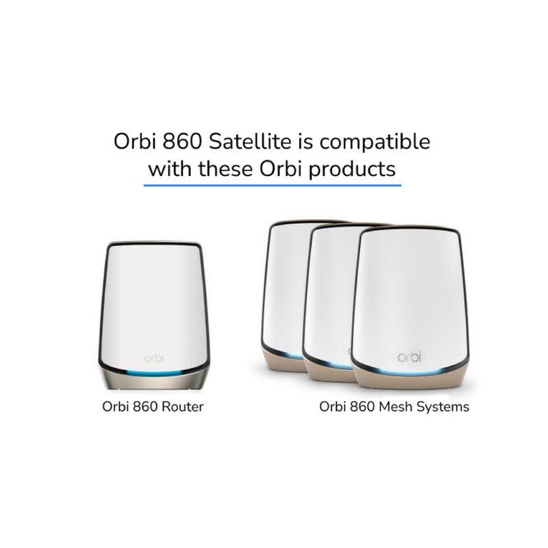 NETGEAR Orbi RBS860 AX6000 Tri-Band Add-On WiFi 6 Mesh Satellite