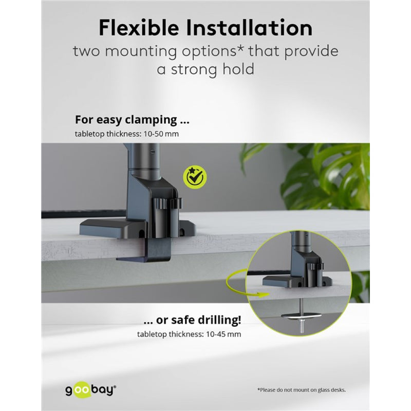 GOOBAY Single Monitor Mount with Gas Spring (17-32 Inch)