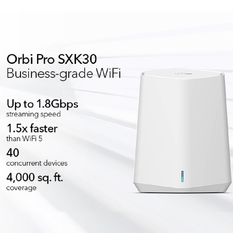 NETGEAR Orbi Pro SXK30 Dual-band Mini Mesh WiFi 6 System - AX1800 (1 Router with 1 Satellite)