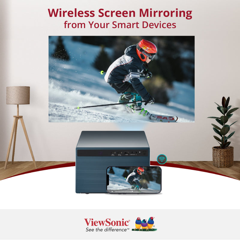 VIEWSONIC LX60HD 1080P Smart LED Projector with Built-in Google TV