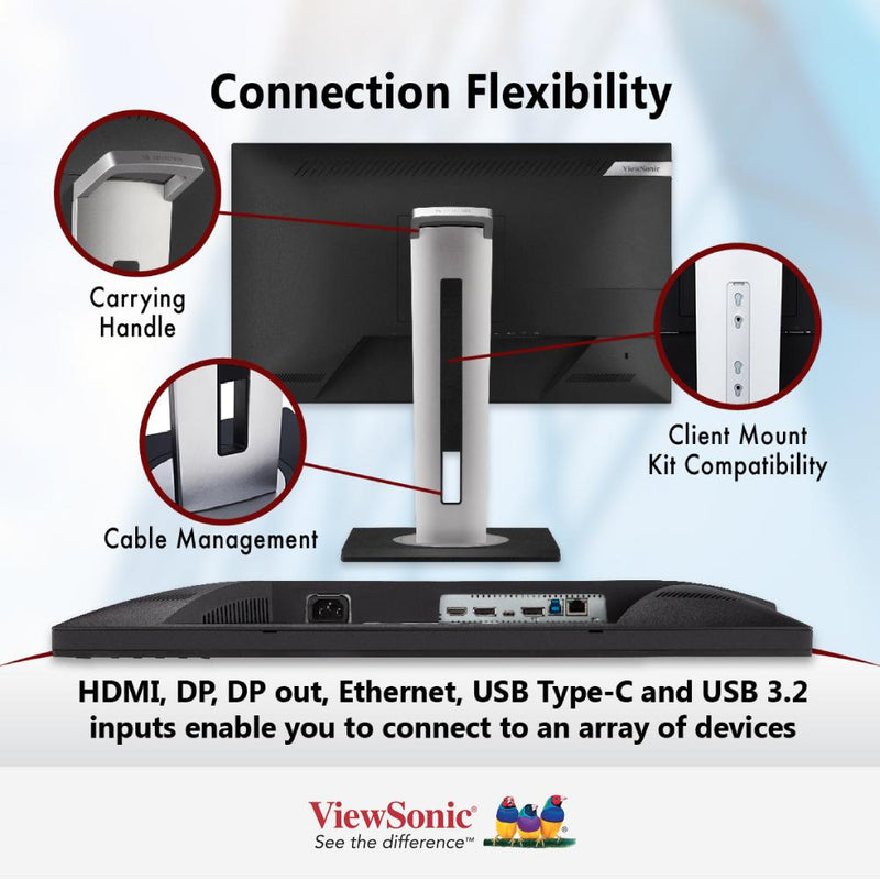 VIEWSONIC VG2456 24" Docking Monitor featuring USB Type-C and Ethernet