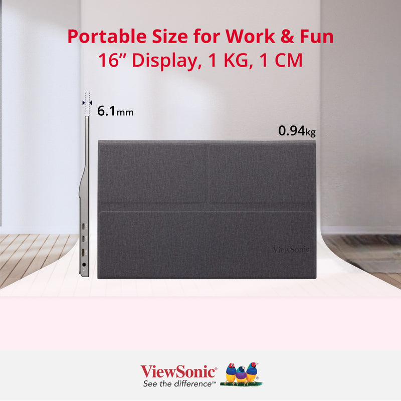 VIEWSONIC TD1655 16" Touch Portable Monitor