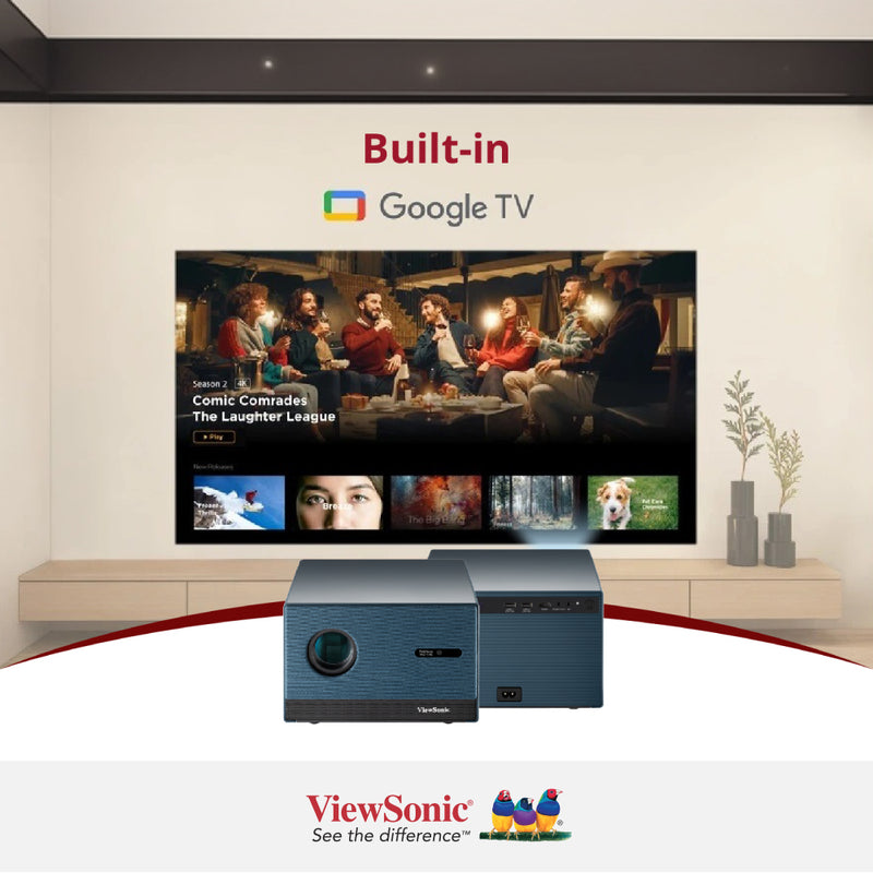 VIEWSONIC LX60HD 1080P Smart LED Projector with Built-in Google TV