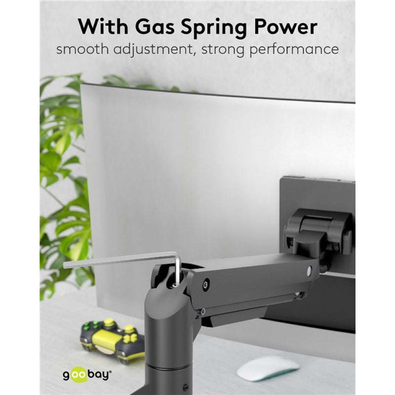 GOOBAY Single Monitor Mount Gaming with Gas Spring (17-49 Inch)