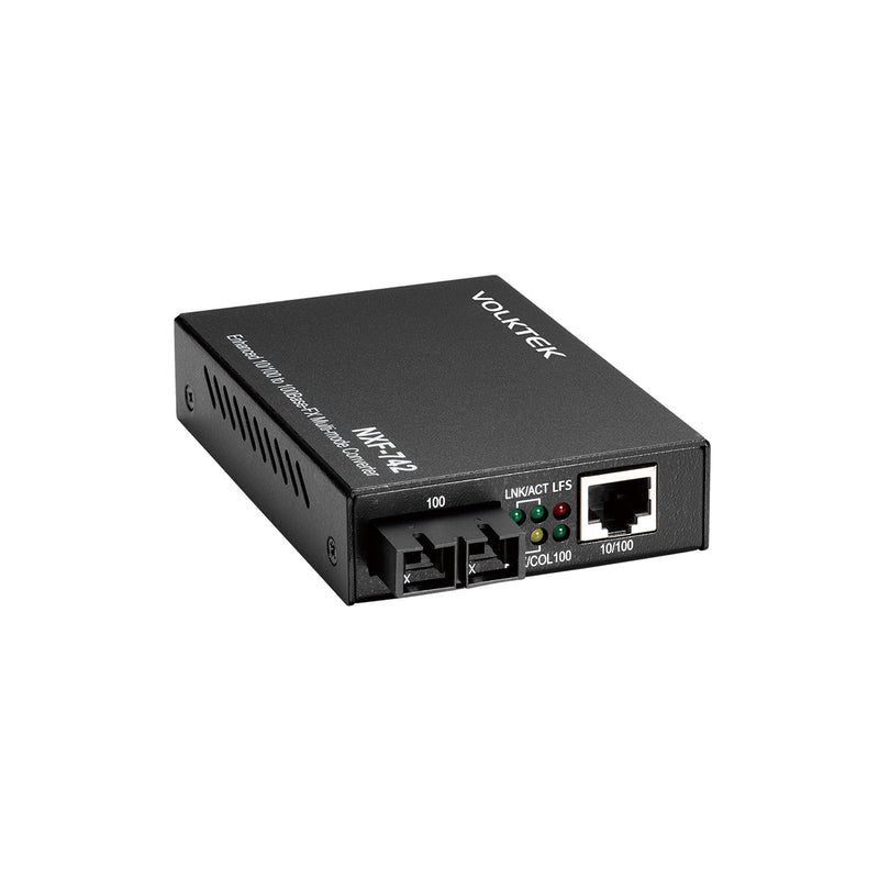 VOLKTEK NXF-742MC Enhanced 10/100BASE-TX to 100BASE-FX (SC) Multi-mode Media Converter, 2km