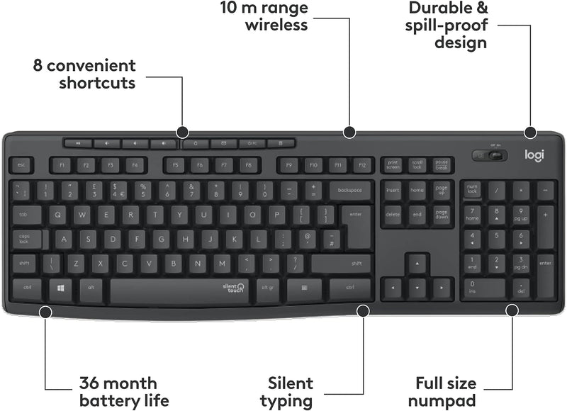 LOGITECH MK295 Silent Wireless Keyboard Mouse Combo