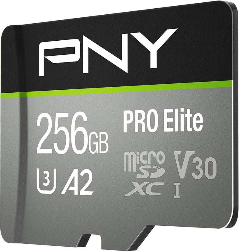 PNY PRO Elite Class 10 U3 V30 microSD Flash Memory Card 256GB