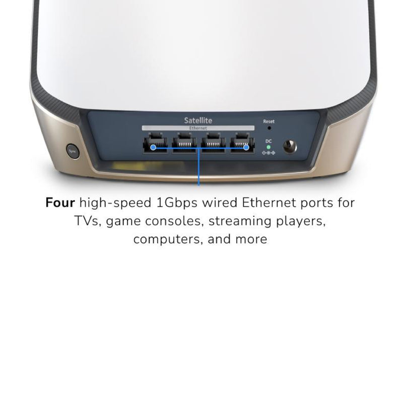 NETGEAR Orbi RBS860 AX6000 Tri-Band Add-On WiFi 6 Mesh Satellite