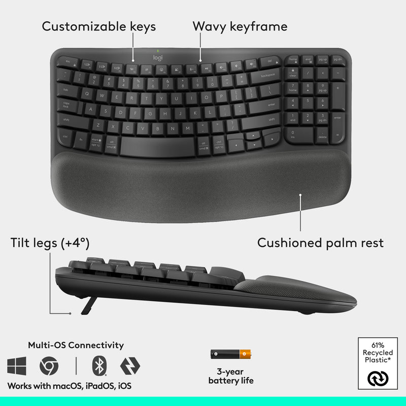 LOGITECH Wave Keys and Lift Combo