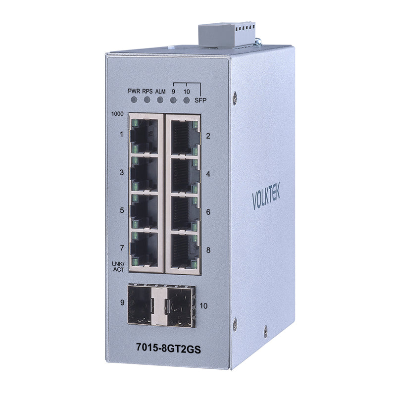 VOLKTEK Woodpecker 7015-8GT2GS-I 8 Ports GbE Unmanaged Switch with 2 SFP Ports
