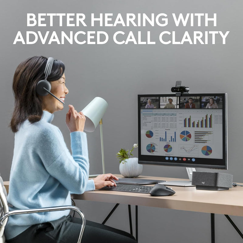 LOGITECH Zone Wireless 2 Noise Canceling Headset with Hybrid ANC, Bluetooth, USB-C, USB-A, Certified for Zoom, Google Meet, Google Voice, Fast Pair