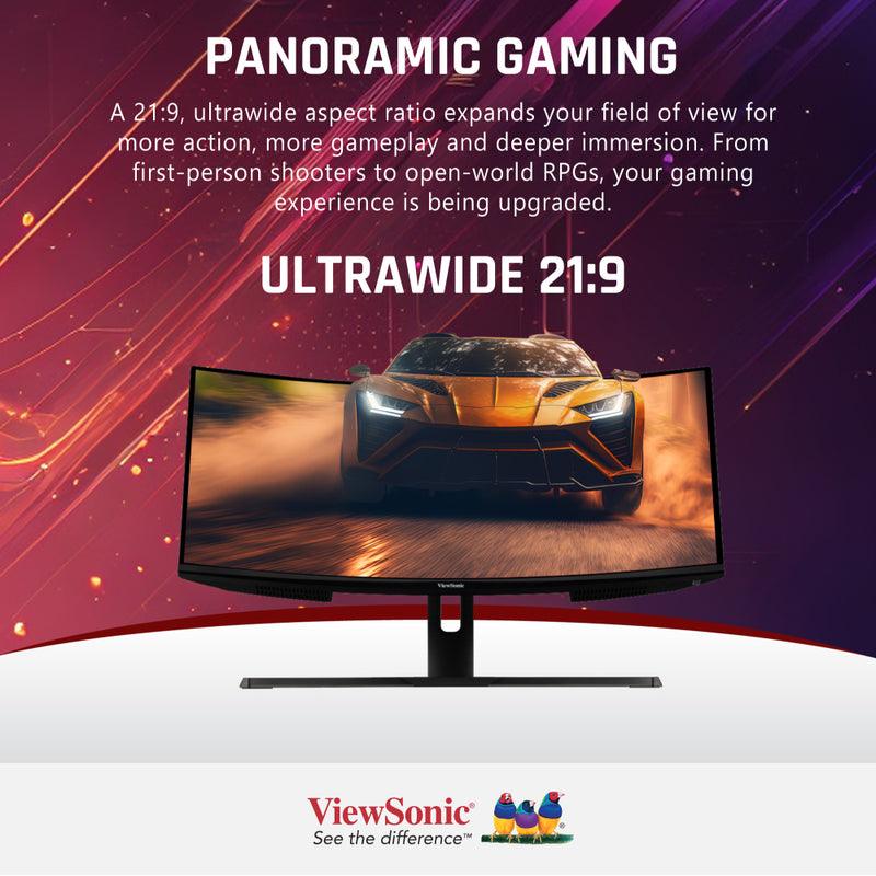 VIEWSONIC VX3418-2KPC 34” UWQHD 144Hz Curved Gaming Monitor