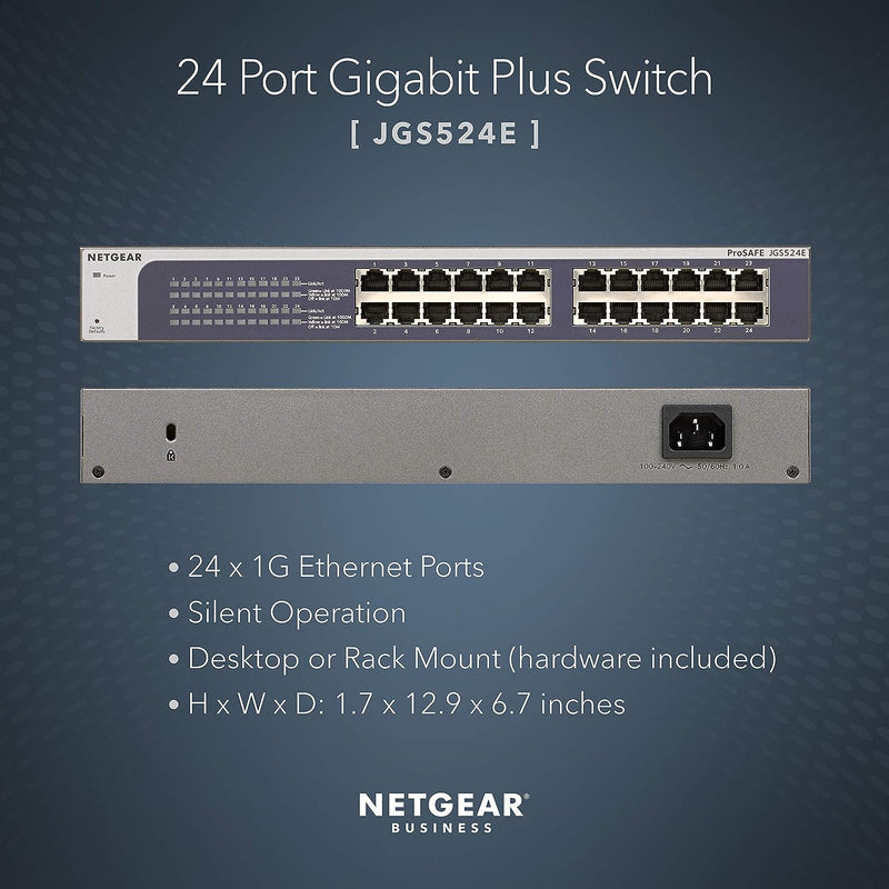 NETGEAR JGS524E 24-Port Gigabit Ethernet Smart Managed Plus Switch
