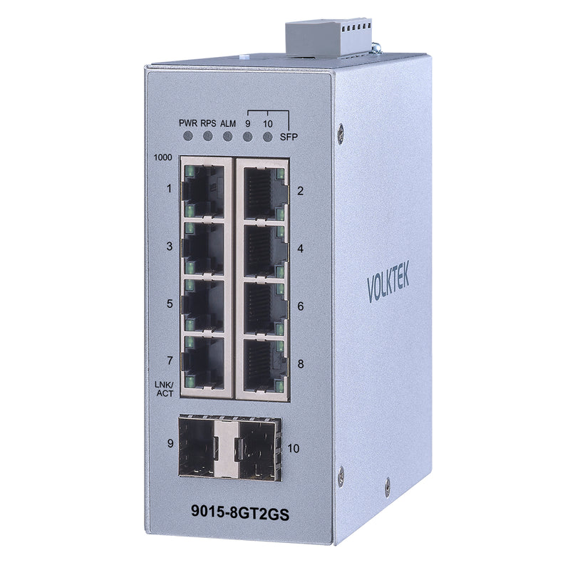 VOLKTEK Woodpecker 9015-8GT2GS-I 8 Ports GbE Managed Switch with 2 SFP Ports