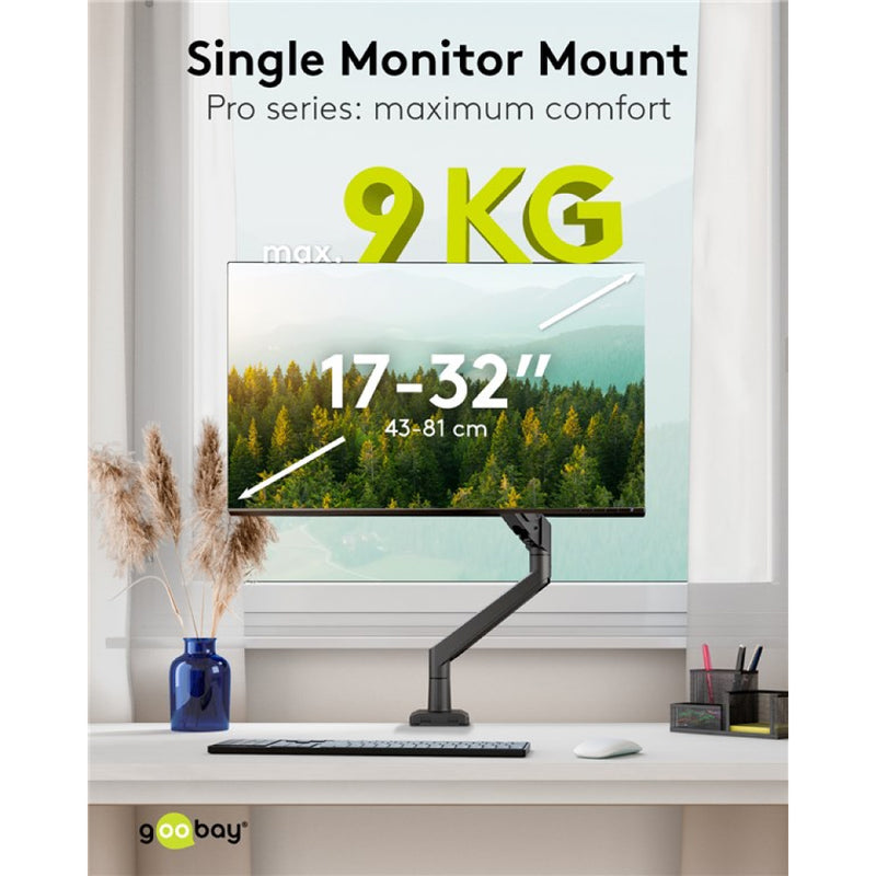 GOOBAY Single Monitor Mount with Gas Spring (17-32 Inch)