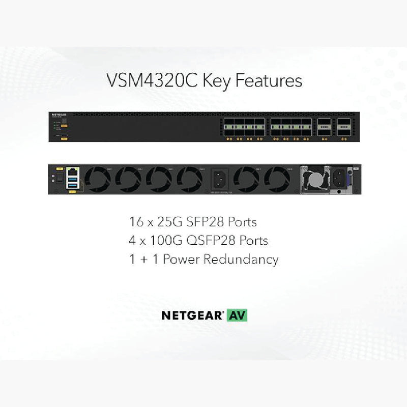 NETGEAR M4350-16V4C Fully Managed Switch (VSM4320C) 16xSFP28 25G and 4xQSFP28 100G