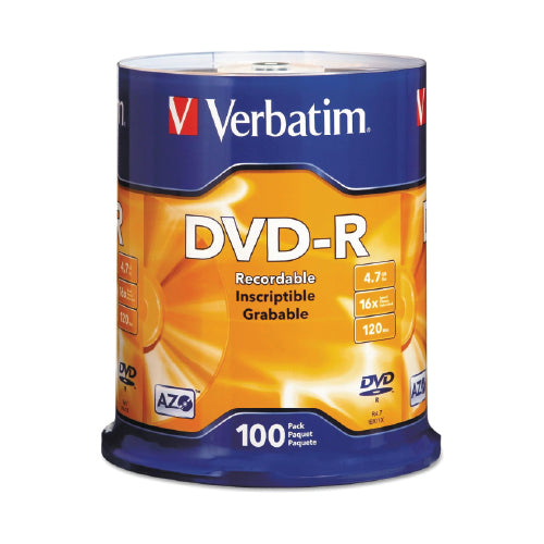 Verbatim DVD-R 4.7GB 16X 100Pk Spindle