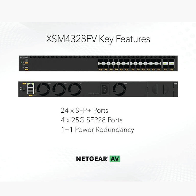 NETGEAR M4350-24F4V Fully Managed Switch (XSM4328FV) 24xSFP+ and 4xSFP28 25G