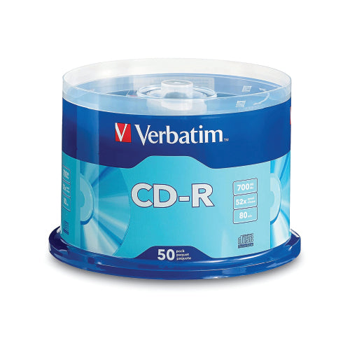 Verbatim CD-R 700MB 52X with Branded Surface - 50pk Spindle