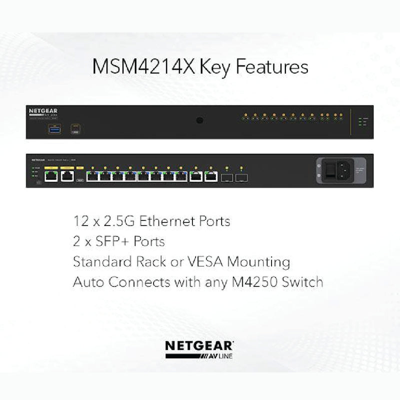 NETGEAR MSM4214X AV Line M4250-12M2XF 12x2.5G and 2xSFP+ Managed Switch