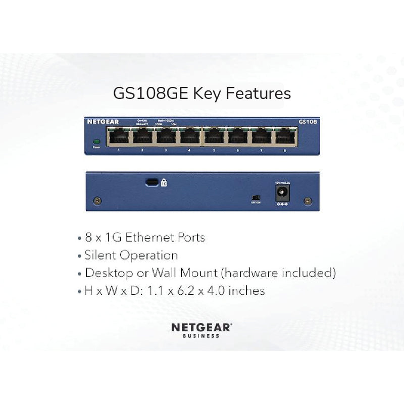 NETGEAR ProSafe™ 8-Port Gigabit Unmanaged Desktop Switch (GS108GE)