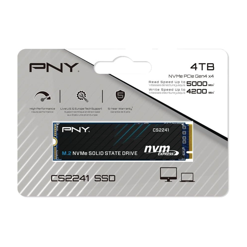 PNY CS2241 4TB M.2 NVMe Gen4 x4 Internal Solid State Drive (SSD) 