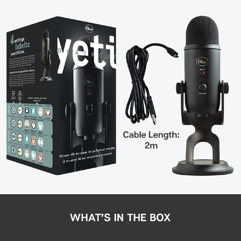LOGITECH G YETI Premium Multi-Pattern USB Microphone with Blue VO!CE