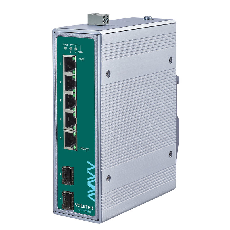 VOLKTEK IEN-9425-SS 5 Ports GbE Substation Certified Unmanaged Switch with 2 SFP Ports