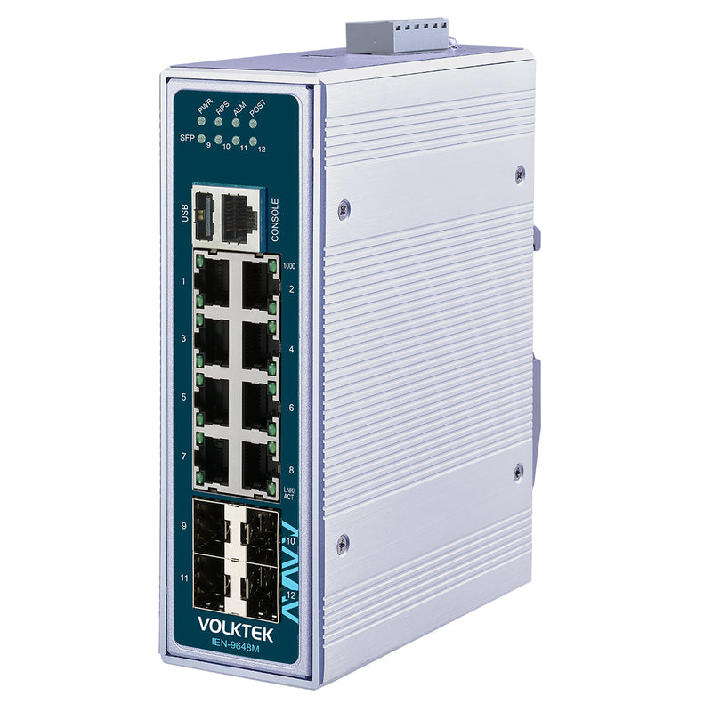 VOLKTEK IEN-9648M 8 Ports GbE DNV GL Certified Managed Switch with 4 SFP Ports