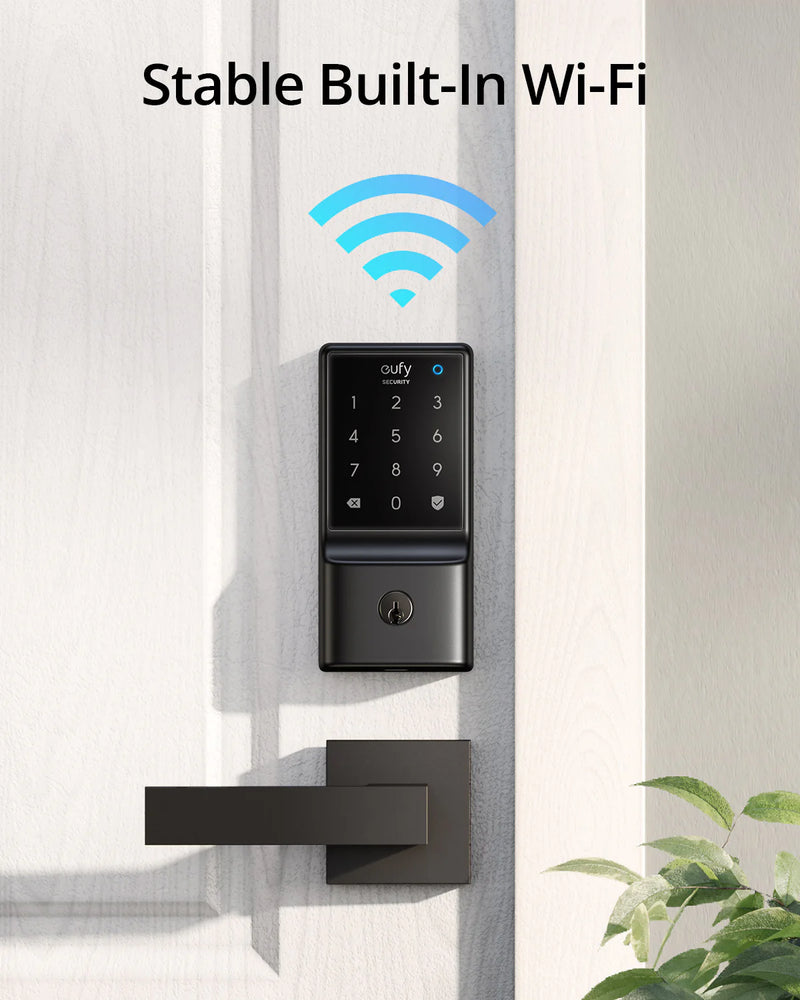 EUFY T8502 Smart Lock C210,Built-In Wi-Fi, IPX3 Waterproof, App remote control, key lock