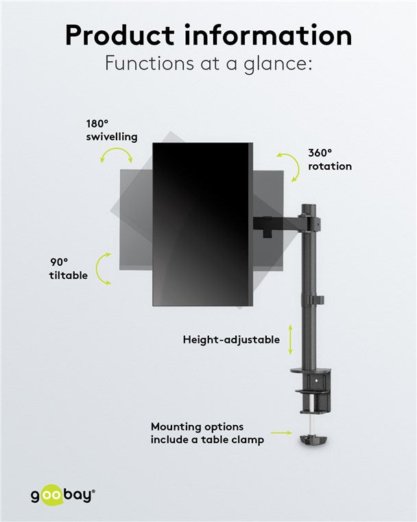 GOOBAY Monitor Mount Single Flex for Monitors between 17" and 32"