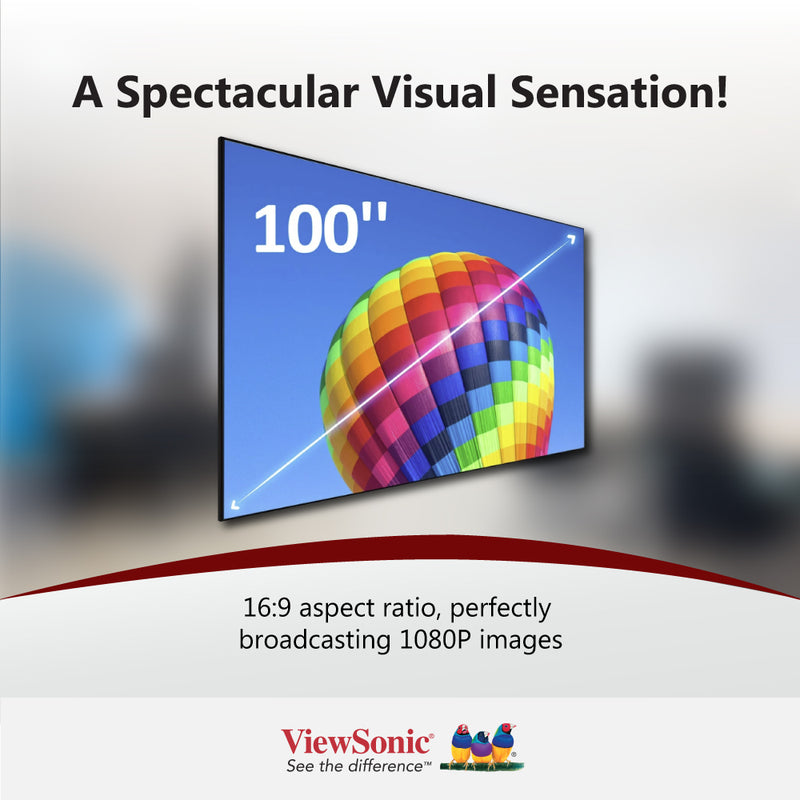 VIEWSONIC BCP100 100" BrilliantColorPanel™ Laser Projector Screen