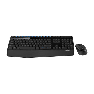 Logitech MK345 Wireless Keyboard &amp; Mouse Full Size Combo with Palm Rest, Textured Mouse Grip, Soft Key ( (Work From Home, Home Based Learning)