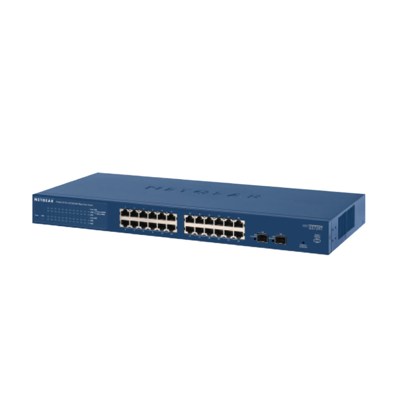 NETGEAR 24-Port Gigabit Ethernet Smart Switch (GS724Tv4) - Managed, with 24 x 1G, 2 x 1G SFP, Desktop or Rackmount, and Limited Lifetime Protection