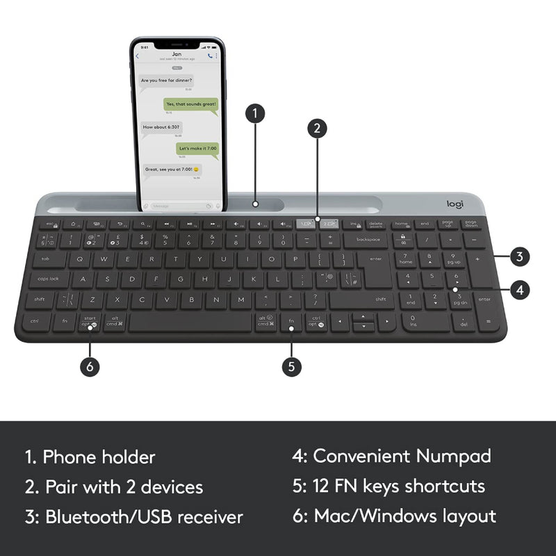 LOGITECH K580 Slim Multi-Device Wireless Keyboard