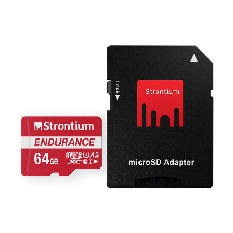 Strontium 64GB microSD Nitro Plus Endurance card with Adaptor Included U3