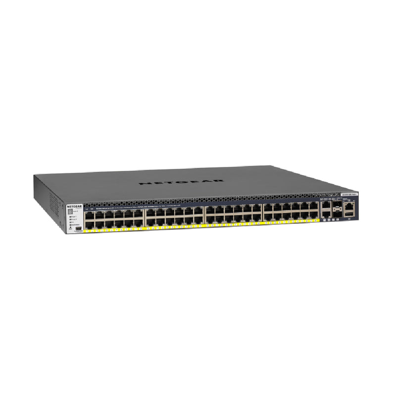 NETGEAR 48-Port Fully Managed Switch M4300-52G-PoE+ 48x1G PoE+, 2x10GBASE-T, 2xSFP+, Stackable, 550w PSU, ProSAFE Lifetime Protection (GSM4352PA)