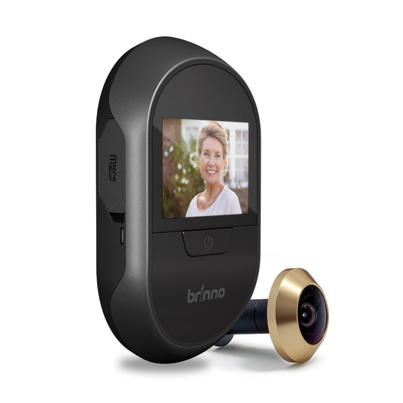 BRINNO Peephole Camera Home SHC500 Security Long-Lasting Battery DIY Install LCD Screen Black - 12mm Size