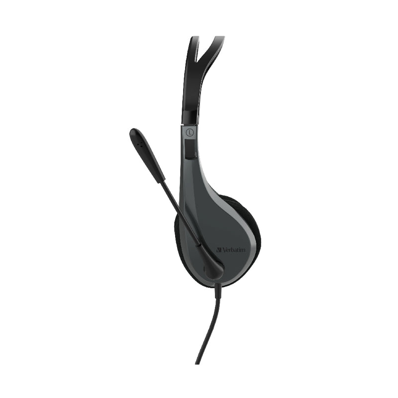 Verbatim Multimedia Headset with Mic & Volume Control - Black_ 41646