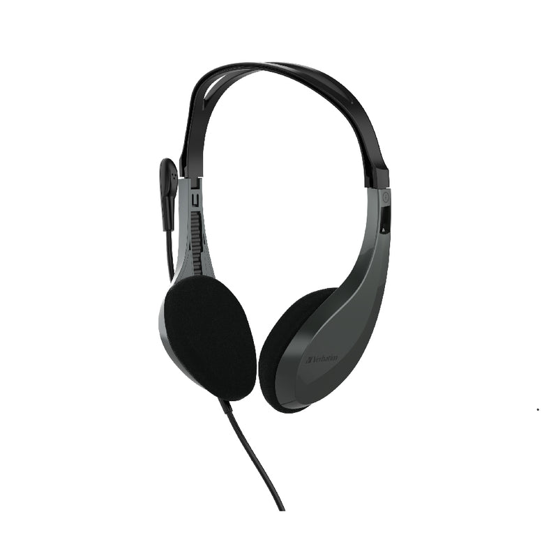 Verbatim Multimedia Headset with Mic & Volume Control - Black_ 41646