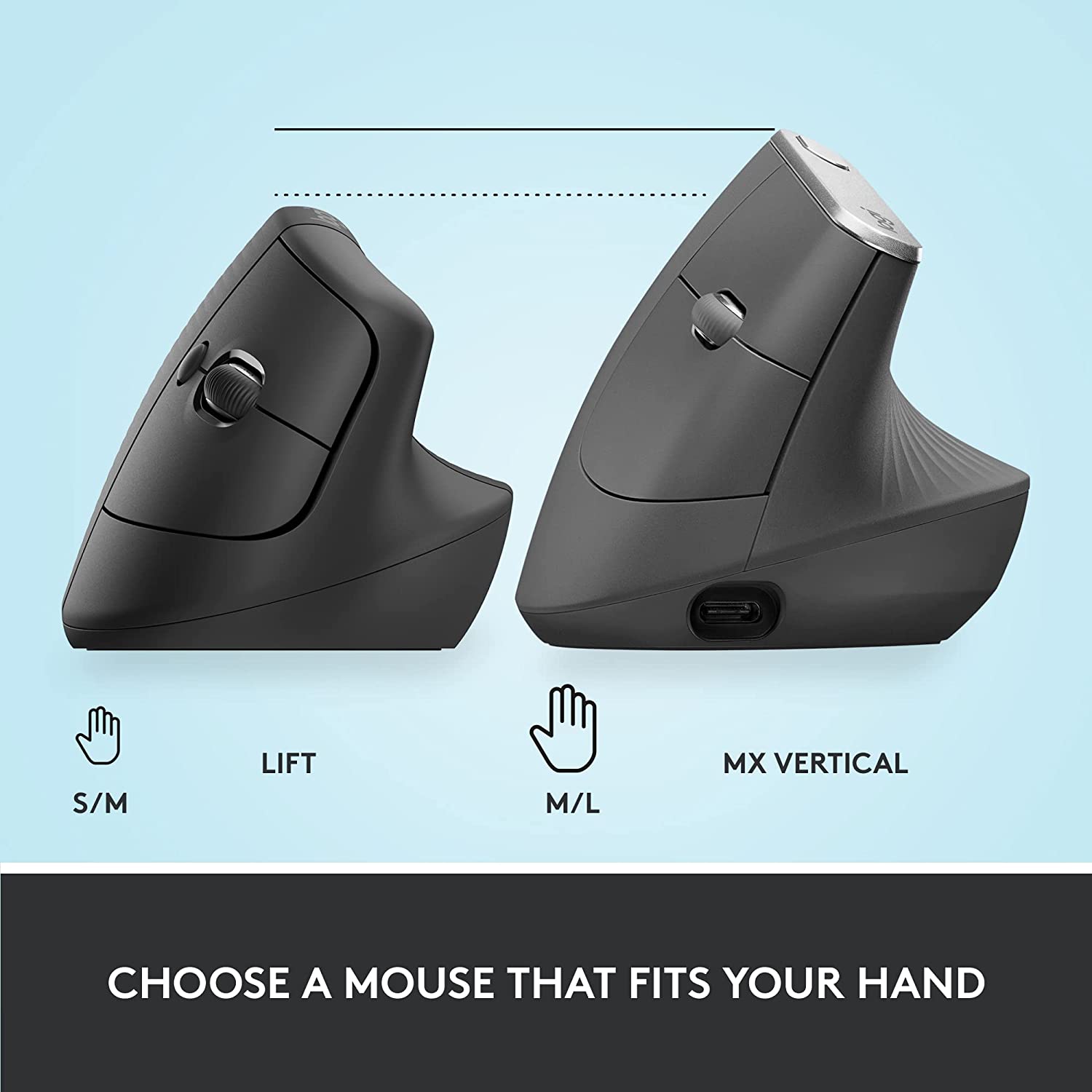 LOGITECH Lift Vertical Ergonomic Mouse for Business